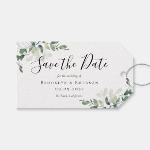 Étiquettes-cadeau BUDGET Faire-Part de Mariage à l'Aquarelle Eucalyp