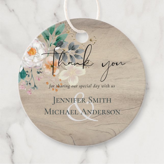 Étiquettes Cadeau BUDGET Printemps Fleurs sauvages Grange Jardin Mar (Devant)