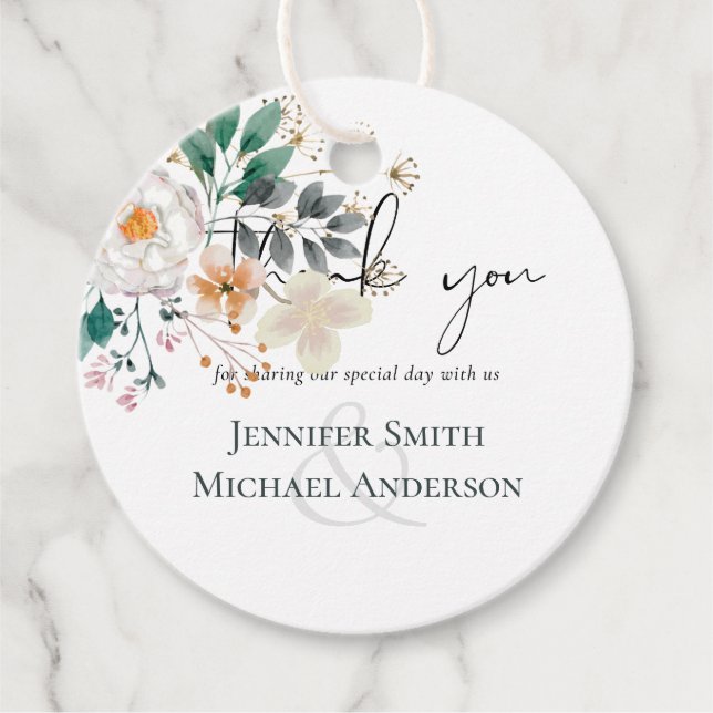 Étiquettes Cadeau BUDGET Printemps Fleurs sauvages Grange Jardin Mar (Devant)