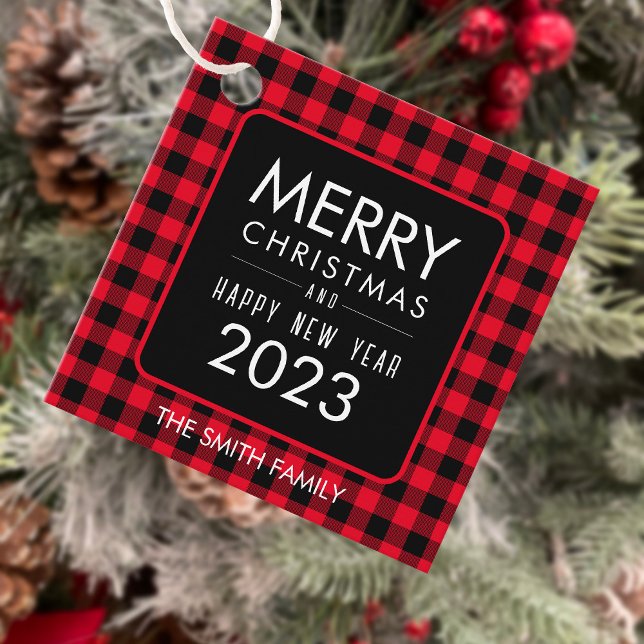 Étiquettes Cadeau Buffalo de Noël (Créateur téléchargé)