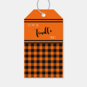 Étiquettes-cadeau Buffalo Orange Vintage Personnalisé Vérifier les j