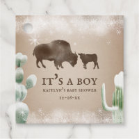 Buffalo Snow Desert Cactus Boy Baby shower