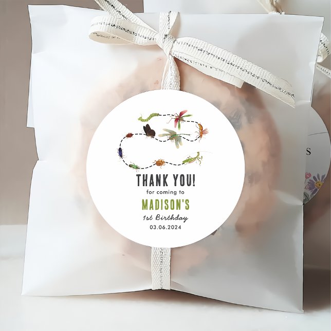 Étiquettes Cadeau Bugs & Insectes Vintage fête d'anniversaire (Créateur téléchargé)