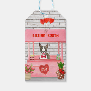 Étiquettes-cadeau Bull Terrier Chien Valentine's Day Kissing Booth