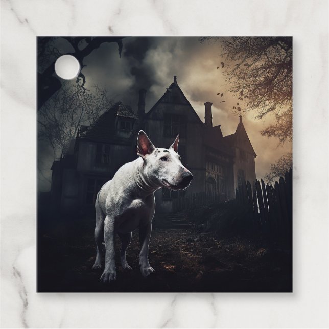 Étiquettes Cadeau Bull Terrier Halloween Épouvantable (Devant)