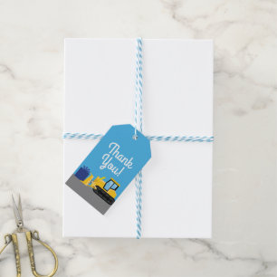 Étiquettes-cadeau Bulldozer Cute Anniversaire de enfant Party Constr