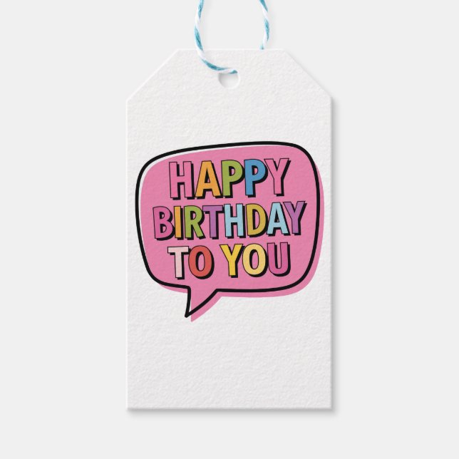 Étiquettes-cadeau Bulle Joyeux Anniversaire (Devant)