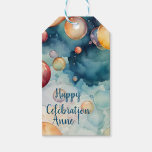 Étiquettes-cadeau Bulles colorées Aquarelle Art