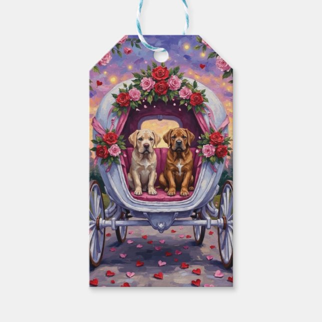 Étiquettes-cadeau Bullmastiff Dog Valentine's Day  (Devant)