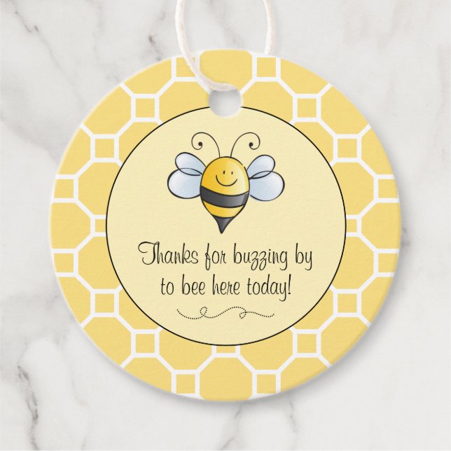 Étiquettes Cadeau Bumble Bee Merci de Buzzing By Yellow Black (Devant)