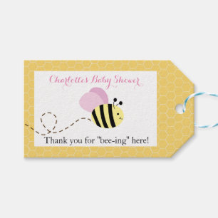 Étiquettes-cadeau Bumble Bee Pink Wags #2 Tags cadeaux