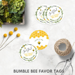 Étiquettes Cadeau Bumble Bee "Si Heureux Que Vous Puissiez Être Ici"