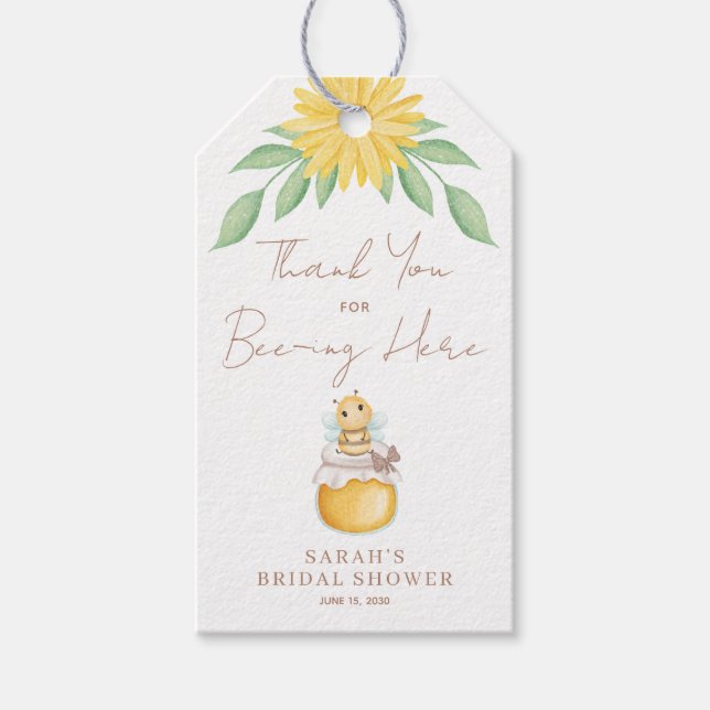 Étiquettes-cadeau Bumblebee Jaune Merci neutre genre (Devant)