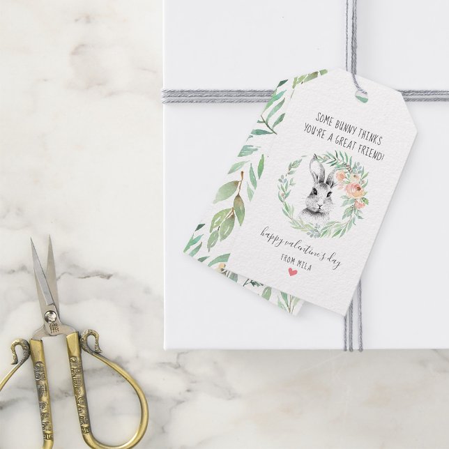 Étiquettes-cadeau Bunny Ami Enfants Salle de classe Valentines (Créateur téléchargé)