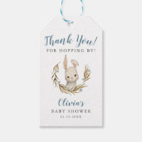 Bunny Boy Baby shower Merci de Hopping By