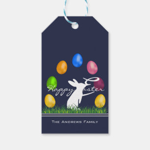 Étiquettes-cadeau Bunny et oeufs de Pâques personnalisés