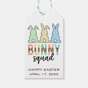 Étiquettes-cadeau Bunny Squad   Chasse aux oeufs de Pâques Cute Bunn