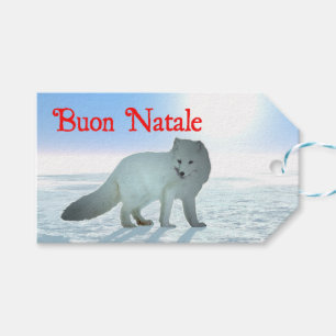 Étiquettes-cadeau Buon Natale - Renard arctique