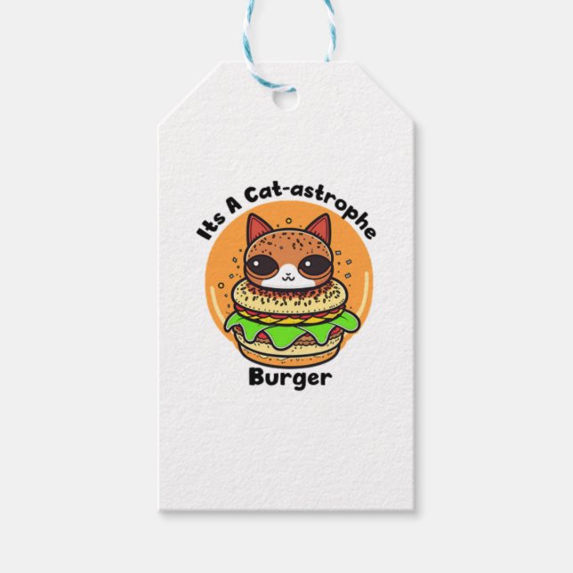 Étiquettes-cadeau Burger de chat 1 (Devant)