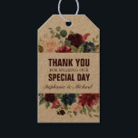 Étiquettes-cadeau Burgundy Red Navy Floral Rustic Boho tag cadeau<br><div class="desc">Aquarelle Bourgogne Rouge Marine Florale Rustique Boho Mariage tag cadeau. Parfait pour un mariage de automne. Le design comprend un bouquet époustouflant de bordeaux / Marsala, pêche, fleurs marines / roses avec feuilles assortis. S'il vous plaît trouver d'autres modèles et variantes dans mon magasin "blissweddingpaperie". N'hésitez pas à me contacter...</div>