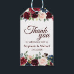 Étiquettes-cadeau Burgundy Red Navy Floral Rustic Boho tag cadeau<br><div class="desc">Aquarelle Bourgogne Rouge Marine Florale Rustique Boho Mariage tag cadeau. Parfait pour un mariage de automne. Le design comprend un bouquet époustouflant de bordeaux / Marsala, pêche, fleurs marines / roses avec feuilles assortis. S'il vous plaît trouver d'autres modèles et variantes dans mon magasin "blissweddingpaperie". N'hésitez pas à me contacter...</div>