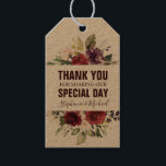 Étiquettes-cadeau Burgundy Red Navy Floral Rustic Boho tag cadeau<br><div class="desc">Aquarelle Bourgogne Rouge Marine Florale Rustique Boho Mariage tag cadeau. Parfait pour un mariage de automne. Le design comprend un bouquet époustouflant de bordeaux / Marsala, pêche, fleurs marines / roses avec feuilles assortis. S'il vous plaît trouver d'autres modèles et variantes dans mon magasin "blissweddingpaperie". N'hésitez pas à me contacter...</div>