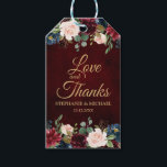 Étiquettes-cadeau Burgundy Red Navy Floral Rustic Boho tag cadeau<br><div class="desc">Aquarelle Bourgogne Rouge Marine Florale Rustique Boho Mariage tag cadeau. Parfait pour un mariage de automne. Le design comprend un bouquet époustouflant de bordeaux / Marsala, pêche, fleurs marines / roses avec feuilles assortis. S'il vous plaît trouver d'autres modèles et variantes dans mon magasin "blissweddingpaperie". N'hésitez pas à me contacter...</div>