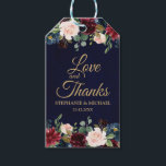 Étiquettes-cadeau Burgundy Red Navy Floral Rustic Boho tag cadeau<br><div class="desc">Aquarelle Bourgogne Rouge Marine Florale Rustique Boho Mariage tag cadeau. Parfait pour un mariage de automne. Le design comprend un bouquet époustouflant de bordeaux / Marsala, pêche, fleurs marines / roses avec feuilles assortis. S'il vous plaît trouver d'autres modèles et variantes dans mon magasin "blissweddingpaperie". N'hésitez pas à me contacter...</div>