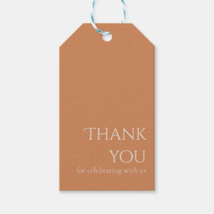 Étiquettes-cadeau Burnt Orange Modern Wedding Favor Tags