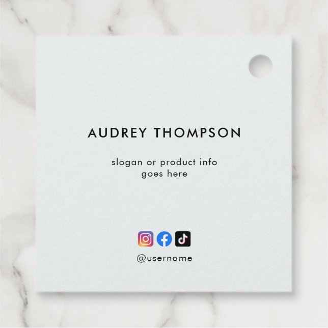 Étiquettes Cadeau Business Social Media Logo Moderne (Dos)