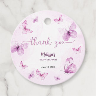 Étiquettes Cadeau Butterfly Baby Shower Thank You