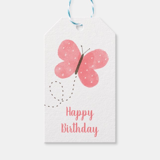 Étiquettes-cadeau Butterfly Birthday Gift Tag (Devant)