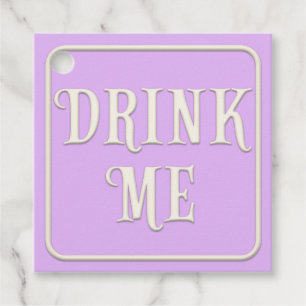 Étiquettes Cadeau "Buvez-moi" Tea Party victorienne Pastel Purple
