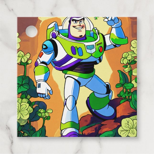Étiquettes Cadeau Buzz Lightyear : Une découverte botanique (Devant)