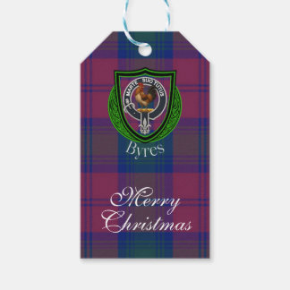 Étiquettes-cadeau Byres Scottish Clan Tartan & Crest
