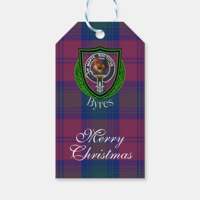 Étiquettes-cadeau Byres Scottish Clan Tartan & Crest (Devant)