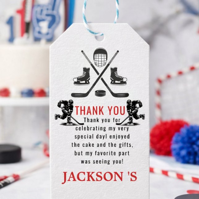 Étiquettes-cadeau C’est l’heure du jeu Hockey 1er anniversaire (It’s Game Time Hockey 1st Birthday Gift Tags
)