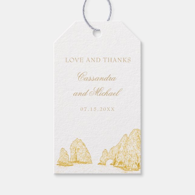 Étiquettes-cadeau Cabo San Lucas | Destination Wedding | Thank You  (Devant)