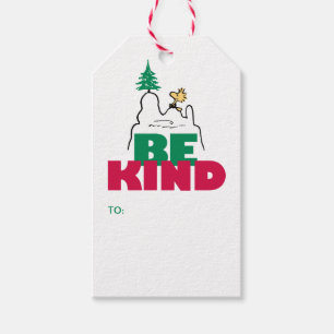 Étiquettes-cadeau cacahuètes   Snoopy & Woodstock Be Kind