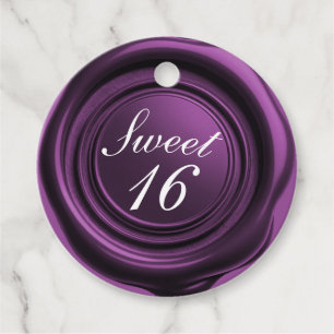 Étiquettes Cadeau Cachet de cire améthyste goutte élégante mariage S