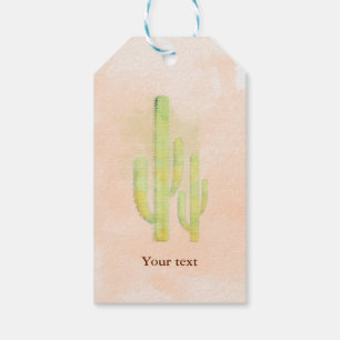 Étiquettes-cadeau Cactus Aquarelle Simple Faveur de fête sud-ouest