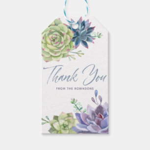 Étiquettes-cadeau Cactus de désert aquarelle succulentes Merci