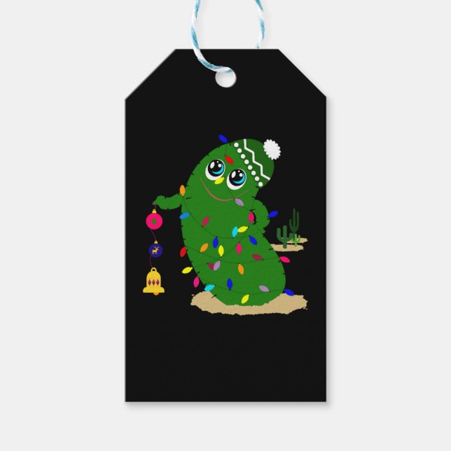 Étiquettes-cadeau cactus de noël (Devant)