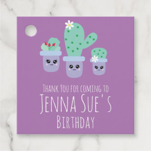 Étiquettes Cadeau Cactus Mignon Plante en Pot Anniversaire Merci S