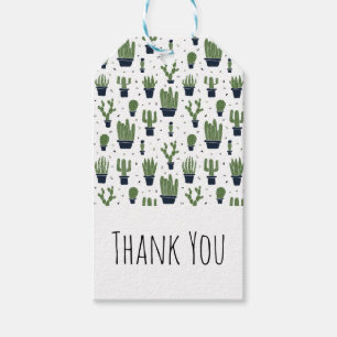 Étiquettes-cadeau Cactus Motif Désert Vert Rustique Merci