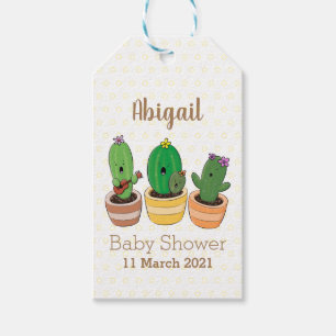 Étiquettes-cadeau Cactus trio chantante mignonne dessin animé