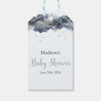 Étiquettes-cadeau Cadeau de Baby Shower Bébé Nuage Aquarelle de la M