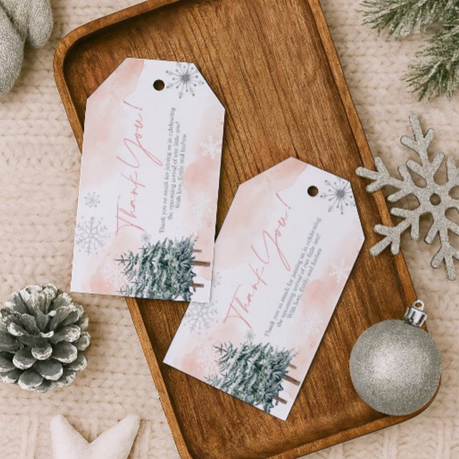 Étiquettes-cadeau Cadeau de Baby Shower d'hiver et Favori (Créateur téléchargé)