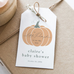 Étiquettes-cadeau Cadeau de Baby Shower Élégant Citrouille Orange Au