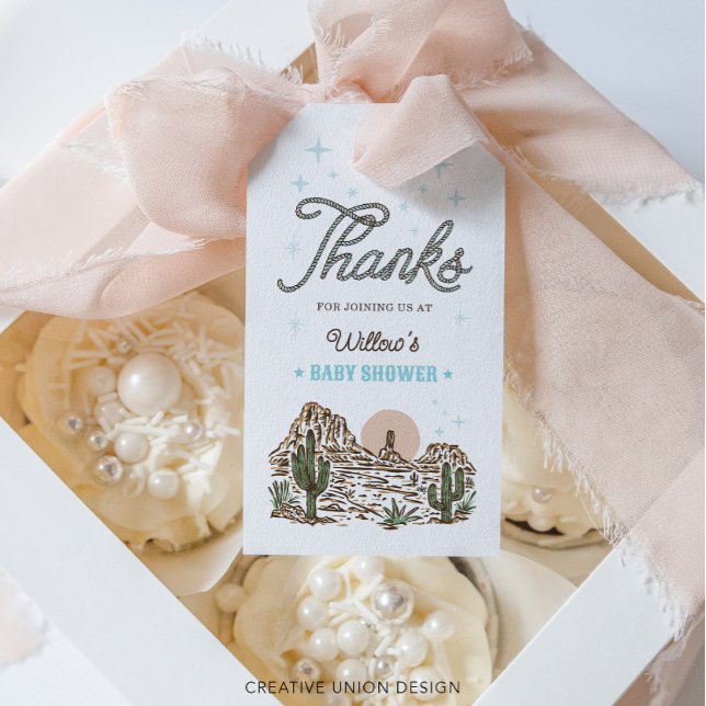 Étiquettes-cadeau Cadeau de Baby Shower sur le thème du Cowboy de l' (Créateur téléchargé)